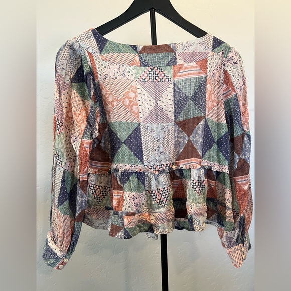 American Eagle Outfitters Multicolor Patchwork Blouse - Picture 4 of 5